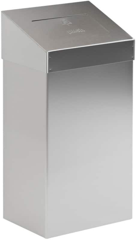 DutchDesign Push prullenbak 18 l Zilver Roestvrij staal