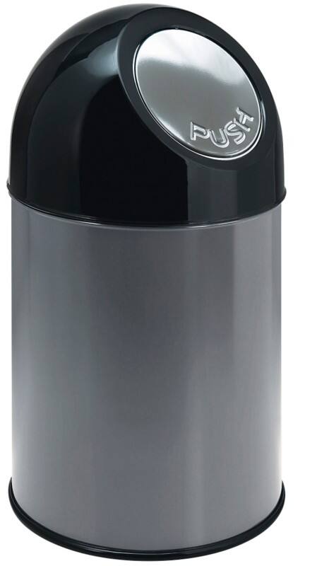 V-PART Prullenbak Push prullenbak 30 l Zilver Staal