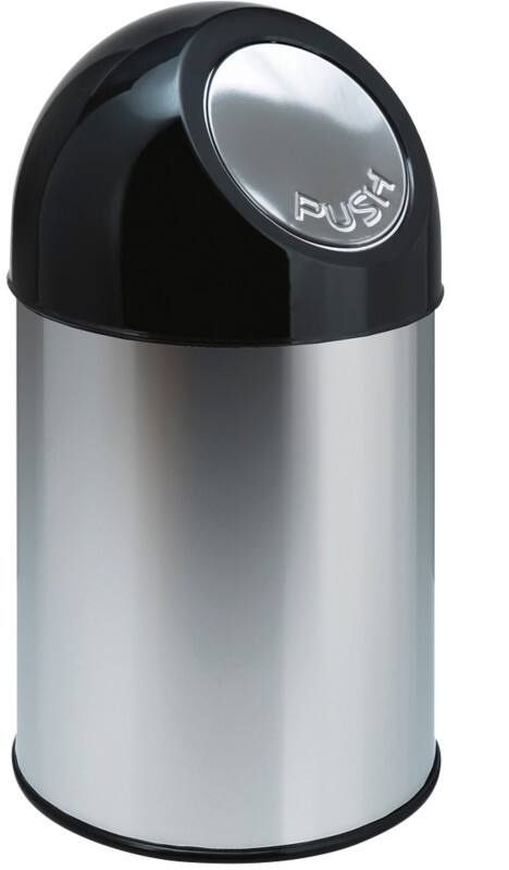 V-PART Prullenbak Push prullenbak 30 l Zilver Roestvrij staal