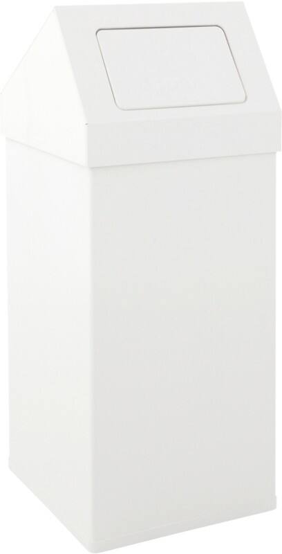 DutchDesign Carro-Push Push prullenbak 55 l Wit Gepoedercoat aluminium