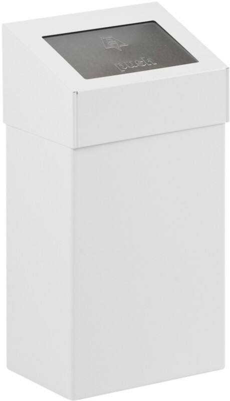 DutchDesign Push prullenbak 18 l Wit Gepoedercoat aluminium