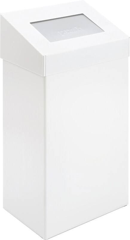 DutchDesign Push prullenbak 50 l Wit Gepoedercoat aluminium