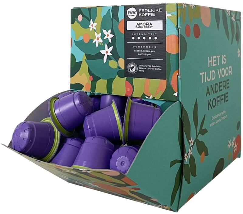 PEEZE Amora cafeïnehoudende koffiecups 100 stuks