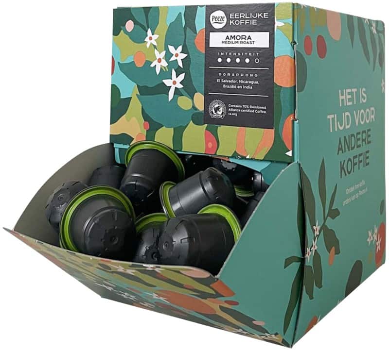 PEEZE Amora cafeïnehoudende koffiecups 100 stuks