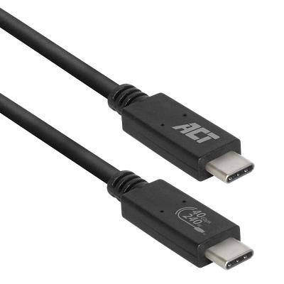 ACT USB-C-kabel AC7451 Zwart 0,8 m