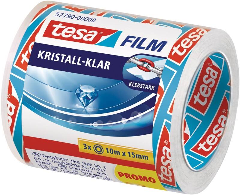 tesa Plakband tesafilm crystal clear 57790 Transparant 15 mm (B) x 10 m (L) PP (Polypropeen) 3 Stuks
