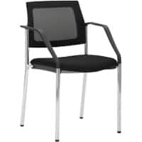Mayer Sitzmöbel Stapelbare stoel Stof Vaste armleuning Zwart 2519 590 x 560 x 830 mm Pak van 2