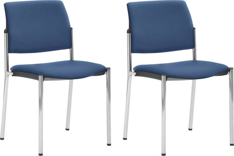 Mayer Sitzmöbel Stapelbare stoel Stof Blauw 2518 490 x 560 x 830 mm Pak van 2