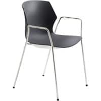 Mayer Sitzmöbel Stapelbare stoel Kunststof Vaste armleuning Antraciet 2510 550 x 530 x 805 mm Pak van 2