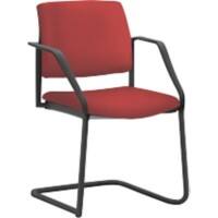 Mayer Sitzmöbel Stapelbare stoel Stof Vaste armleuning Kersenrood 2518 590 x 560 x 830 mm Pak van 2