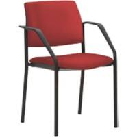Mayer Sitzmöbel Stapelbare stoel Stof Vaste armleuning Kersenrood 2518 590 x 560 x 830 mm Pak van 2