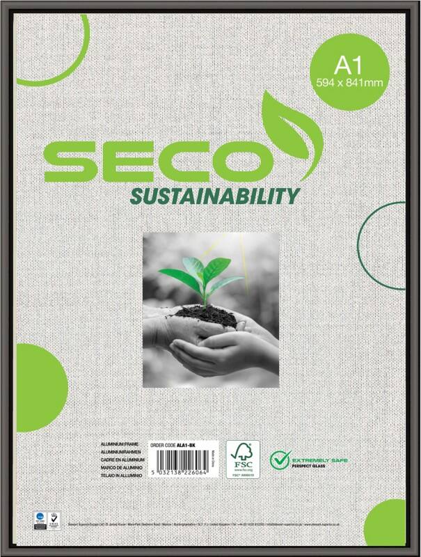 Seco A1 Fotolijst Aluminium ALA1-BK 60,4 (B) x 2,1 (D) x 85 (H) cm ALA1-BK