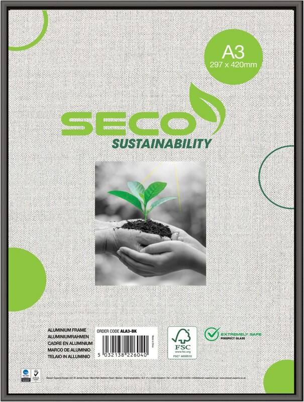 Seco A3 Fotolijst Aluminium ALA3-BK 30,7 (B) x 1,8 (D) x 30,7 (H) cm ALA3-BK