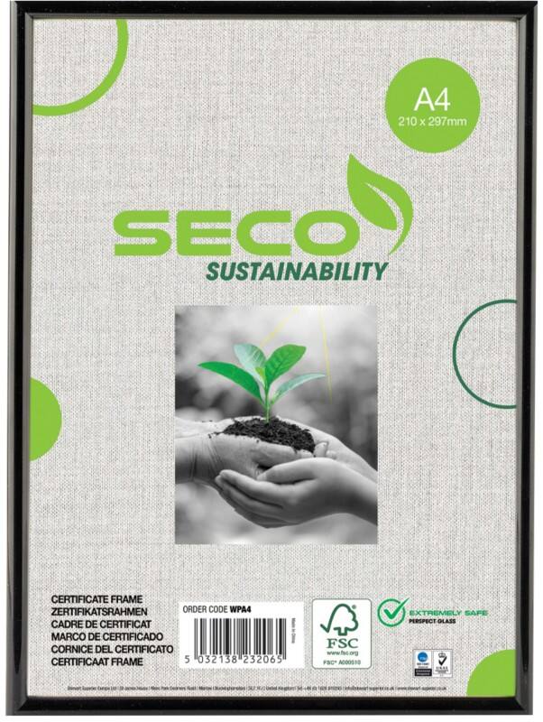 Seco A4 Fotolijst Hangend Zwart Hout WPA4 21 (B) x 29,7 (H) cm WPA4