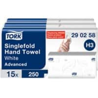 Tork Handdoeken V-vouw Wit 2-laags 290253 Pak van 15 à 3750 vellen