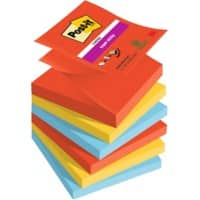 Post-it Sticky Notes Playful 76 x 76 mm Kleurenassortiment 90 Vellen Pak van 6