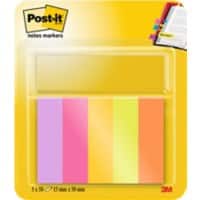 Post-it indexen 1,3 x 4,5 mm kleurenassortiment 50 vellen 5 stuks