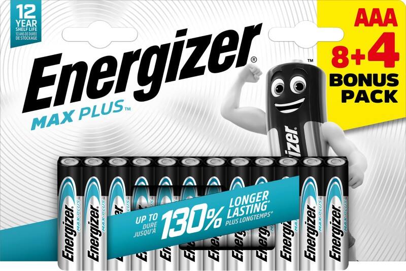 Energizer Alkaline Batterijen Max Plus AAA LR03 1200 mAh 1,5 V Pak van 12
