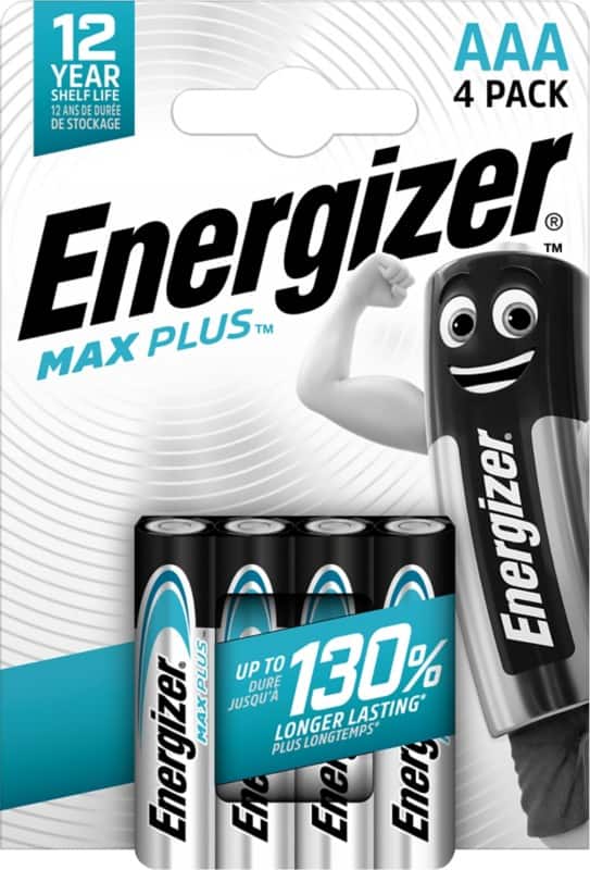 Energizer Alkaline Batterijen Max Plus AAA LR03 1200 mAh 1,5 V Pak van 4