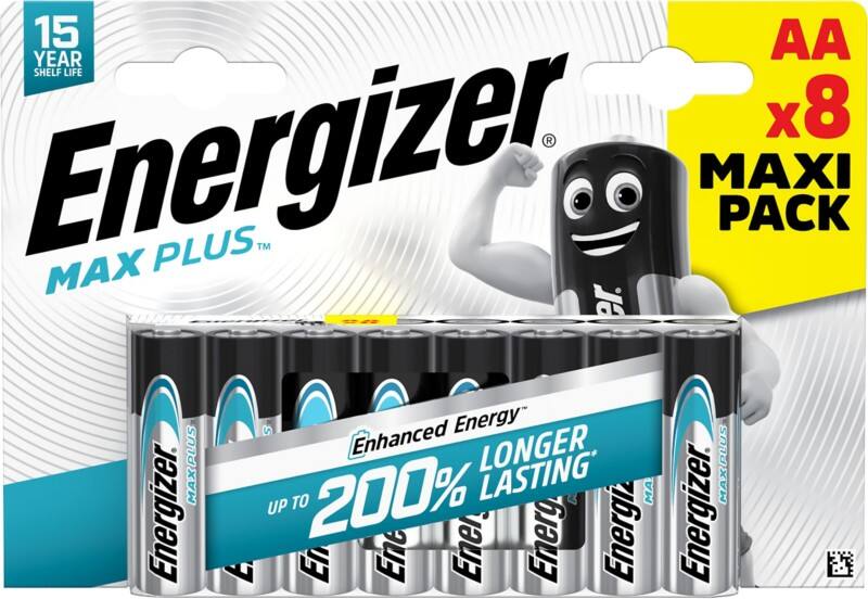 Energizer Alkaline Batterijen Max Plus AA LR6 2550 mAh 1.5V Pak van 8