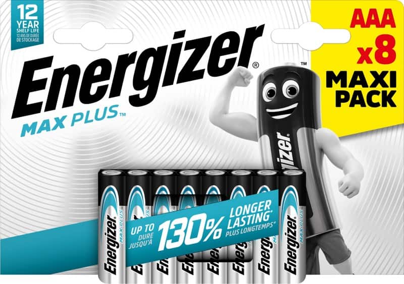 Energizer Akaline Batterijen Max Plus AAA LR03 1200 mAh 1,5 V Pak van 8