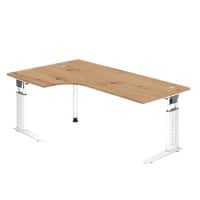 Hammerbacher Bureau US82 Eiken, wit 2.000 x 800 x 680 mm