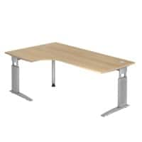 Hammerbacher Bureau US82 200X120CM Eiken, zilver