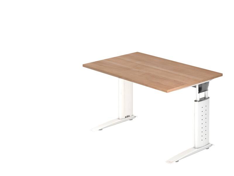 Hammerbacher VUS Hoogteverstelbaar Bureau Rechthoekig Walnoot C-Voet 1,200 (B) x 800 (D) x 860 (H) mm Spaanplaat, Staal