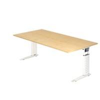 Hammerbacher Bureau US2E 200X100CM Ahorn, wit