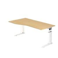 Hammerbacher Bureau US18 Vrije vorm Ahorn, wit