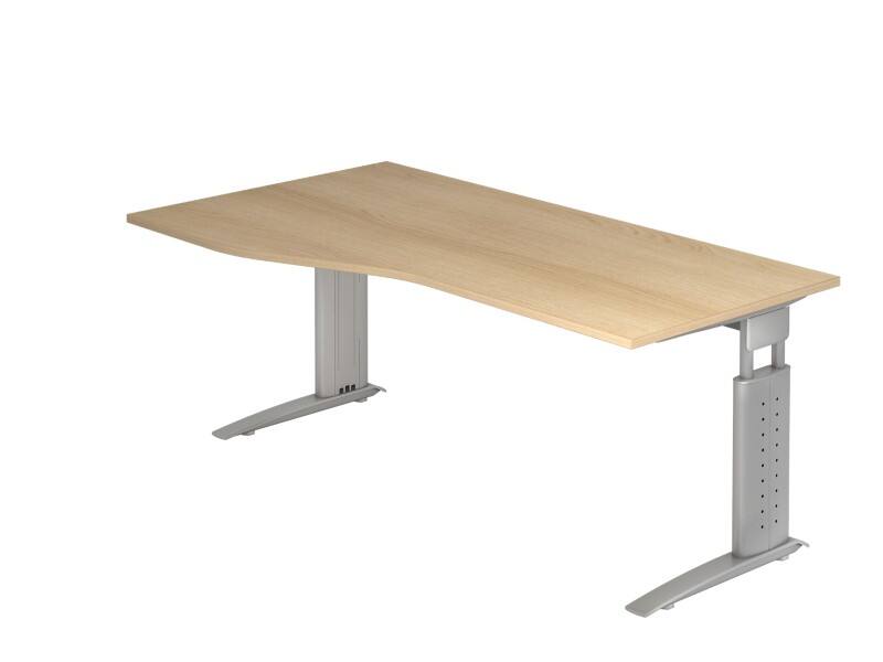 Hammerbacher VUS Hoogteverstelbaar Bureau Vrije vorm Eiken C-Voet 1,800 (B) x 1,000 (D) x 860 (H) mm Spaanplaat, Staal