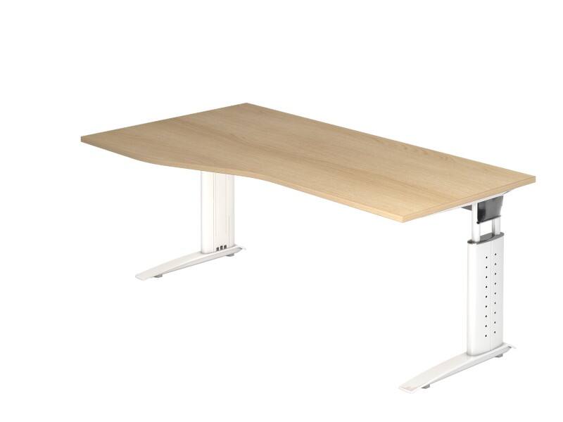 Hammerbacher VUS Hoogteverstelbaar Bureau Vrije vorm Eiken C-Voet 1,800 (B) x 1,000 (D) x 860 (H) mm Spaanplaat, Staal
