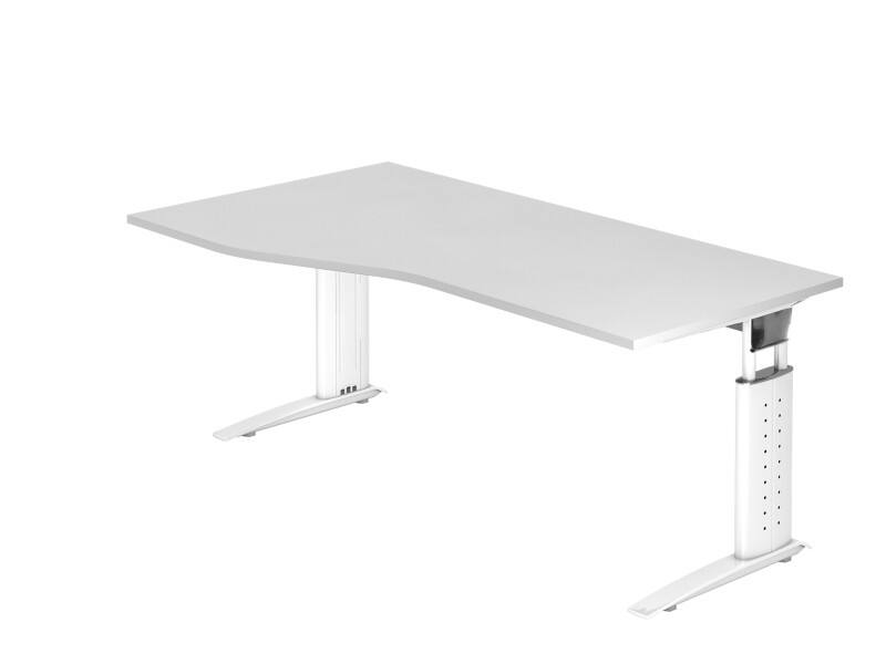 Hammerbacher VUS Hoogteverstelbaar Bureau Vrije vorm Wit C-Voet 1,800 (B) x 1,000 (D) x 860 (H) mm Spaanplaat, Staal
