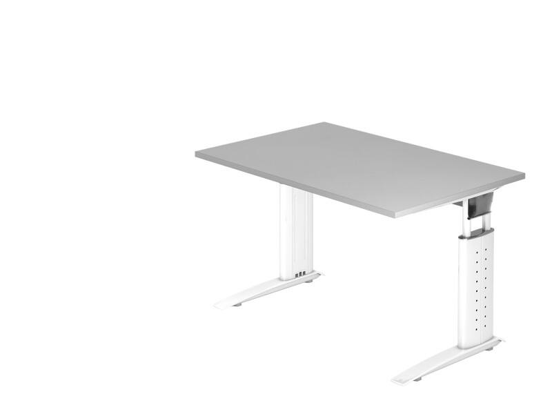 Hammerbacher VUS Hoogteverstelbaar Bureau Rechthoekig Grijs C-Voet 1,200 (B) x 800 (D) x 860 (H) mm Spaanplaat, Staal