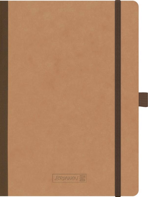BRUNNEN Schrift A5 Geruit Gelijmd Karton Bruin Niet geperforeerd 192 Pagina's 96 Vellen