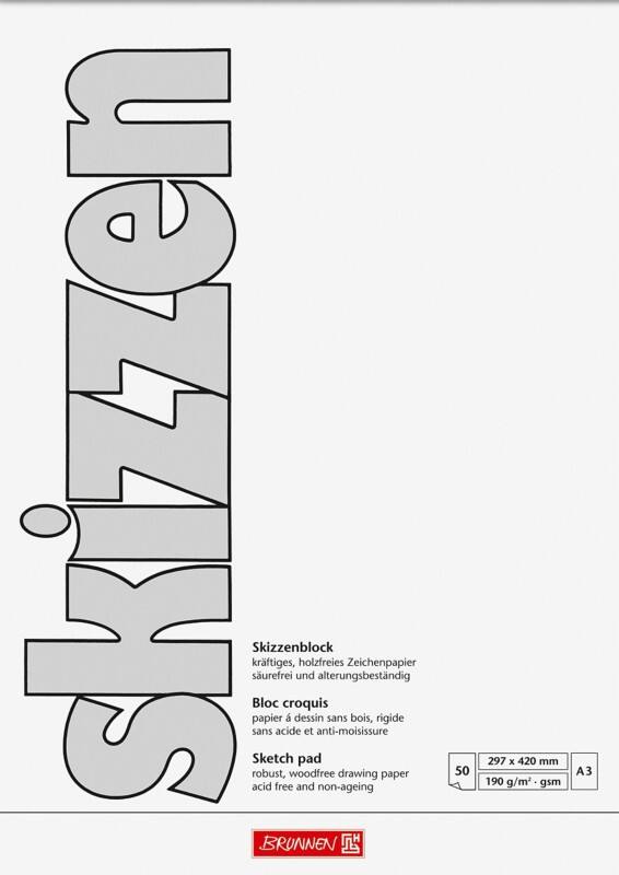 BRUNNEN Schetsblok A3 190 g/m² Mat 50 Vellen