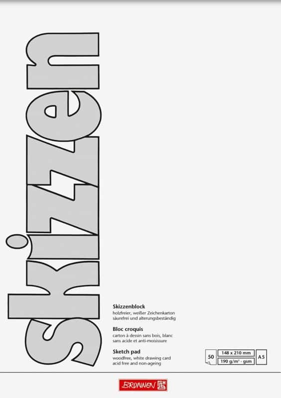 BRUNNEN Schetsblok A5 190 g/m² Mat Wit 50 Vellen