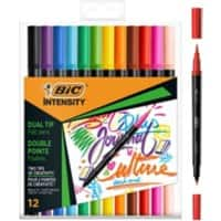 BIC Intensity Viltstift 0,7 - 0,9 mm Fijn Kleurenassortiment 989695 12 Stuks