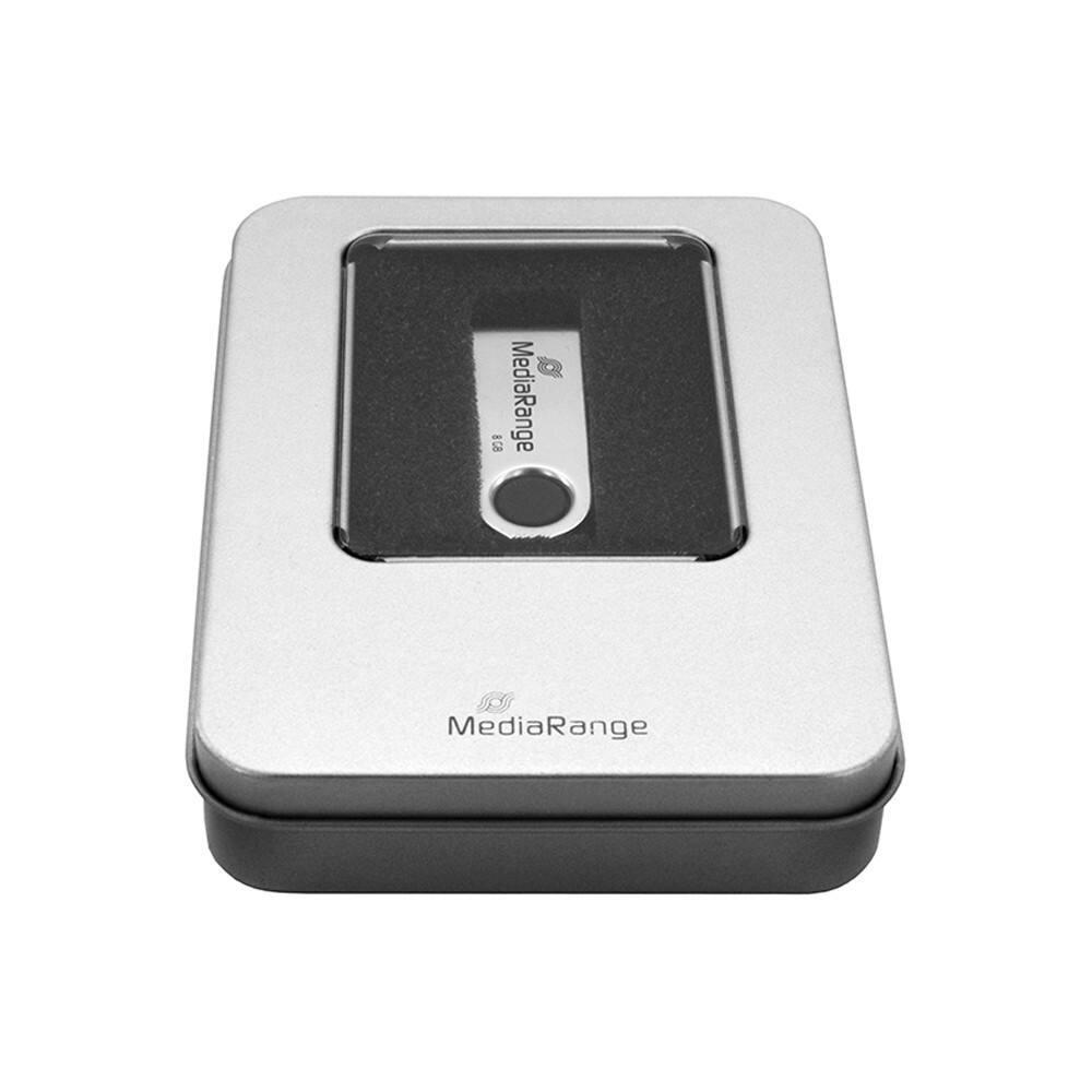 MediaRange USB Flash Drive-opbergbox BOX901 Aluminum, kunststof Zilver