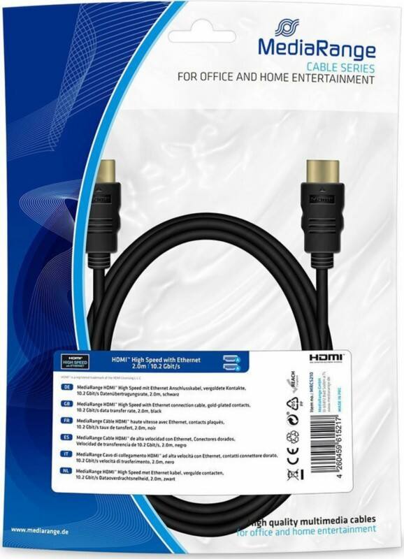 MediaRange HDMI-kabel MRCS210 Zwart