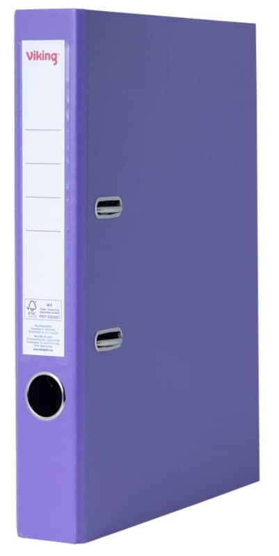Viking Smal Ordner A4 50 mm Paars 2 Ringen Karton, PP (Polypropeen) Mat