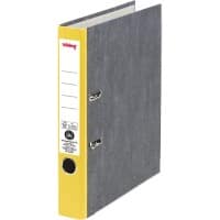 Viking Smal Ordner A4 50 mm Geel, zwart 2 Ringen Karton, PP (Polypropeen) Mat Gerecycled