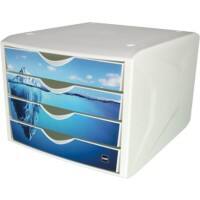 Helit Archiefdoos met 4 laden Wit, multikleur 26.2 cm