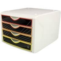 Helit Archiefdoos met 4 laden Wit, multikleur 26.2 cm