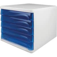 helit Archiefdoos met 5 lades Blauw, wit 268 x 340 x 250 mm 4 Stuks