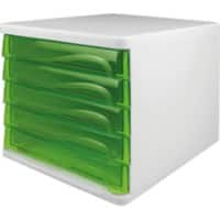 helit Archiefdoos met 5 lades Groen, wit 26.8 cm Pak van 4