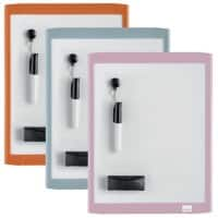 Nobo Mini Whiteboard voor wandmontage Magnetisch whiteboard 1915625 Gelakt staal Gekleurd frame 216 x 280 mm Wit