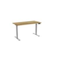 euroseats Zit-sta Zit-sta-bureau Rechthoekig Naturel Eiken T-Voet 1.800 (B) x 800 (D) x 1.275 (H) mm Metaal