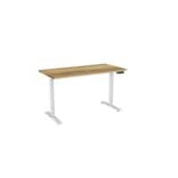 euroseats Zit-sta Zit-sta-bureau Rechthoekig Naturel Eiken T-Voet 1.800 (B) x 800 (D) x 1.275 (H) mm Metaal