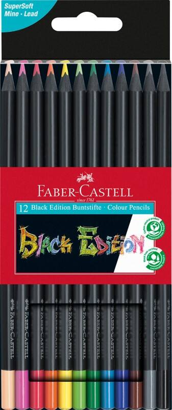 Faber-Castell Black Edition Kleurpotloden Kleurenassortiment 12 Stuks